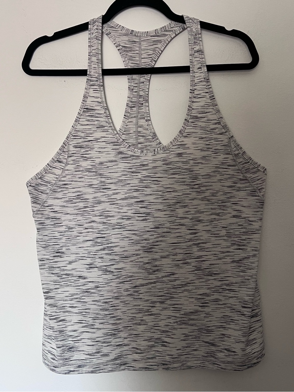 Women’s White Gray & Black Heathered Racerback Tank Top